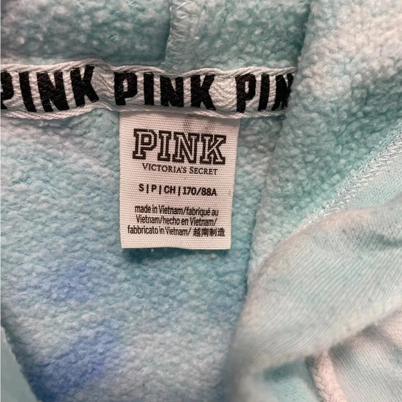 Victoria Secret PINK Blue Tie  Dye Oversized Hoodie Size Small - Picture 8 of 8